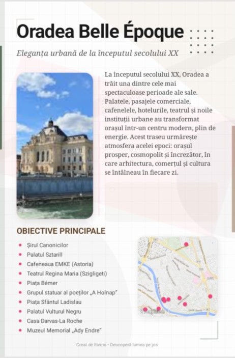 Captură de ecran cu o rută de navigare Itinera TNG